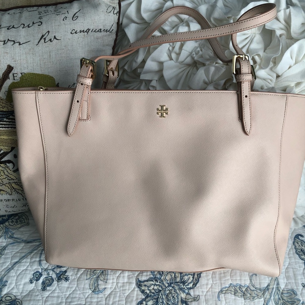 Tory Burch Large York Leather Buckle Tote